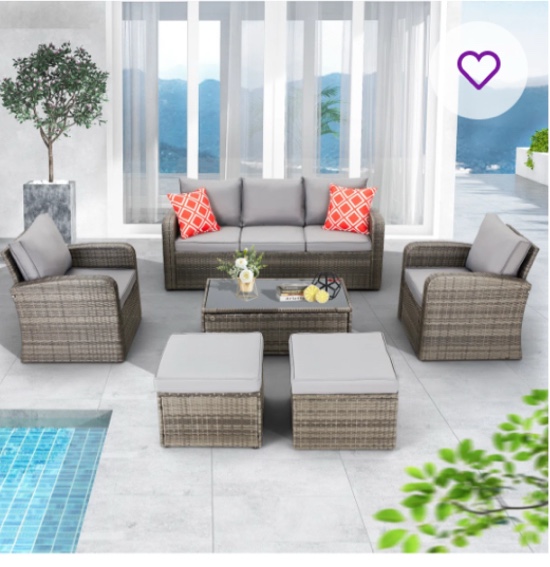 similar products,incomplete,6 Piece Sofa Seating Group with Cushions( color Gray)