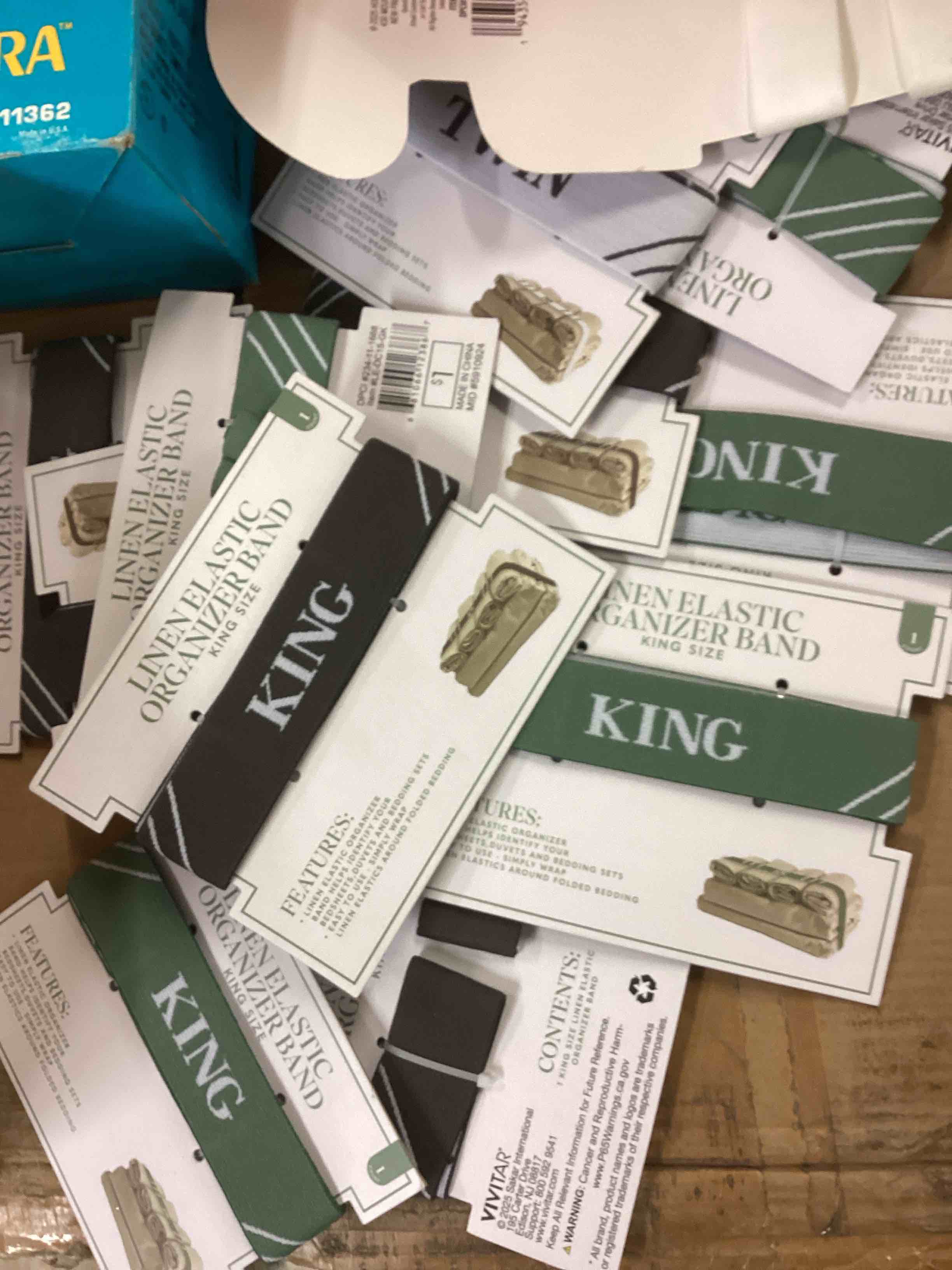 linen elastic organizer band king size (set of 25)