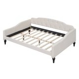 3 boxes to pick up, full bed, beige / white