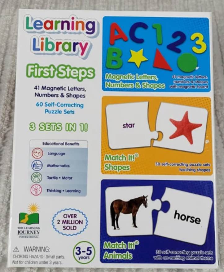 New Learning Library First Steps Educational Letters Numbers Shapes Homeschool