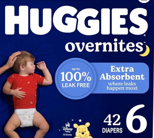 Huggies Overnites Size 6 Overnight Diapers (35+ lbs), 42 Ct, Packaging May Vary(2 pack )