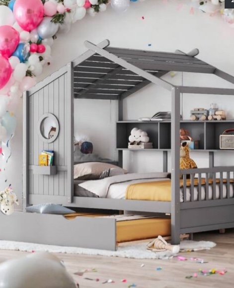 Two boxes to pick up gray bed (size full)