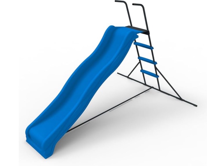 Home Playground Equipment: 7.8 ft Wavy Slide for Playground, Plastic Playset Kids Slide, Freestanding Climber - Playground Gyms for Kids Ages 3 to 8, Blue
