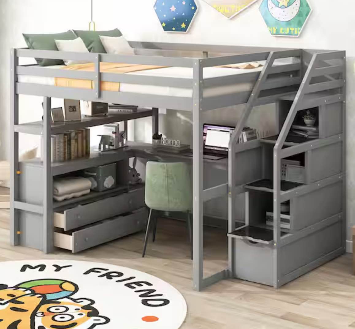 Two boxes to collect gray/white bed (size full)