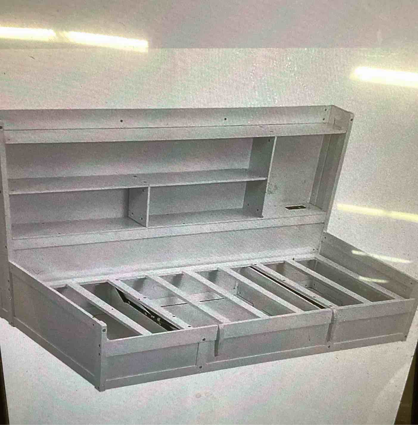 4 boxes to pick up gray / black bed