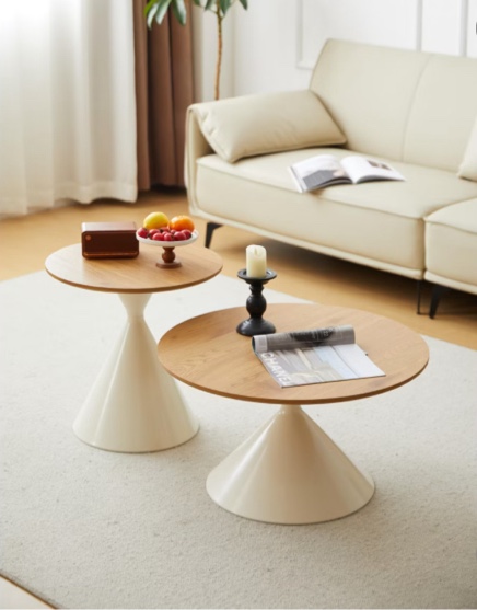 Two boxes to pick up ,Round Coffee Table Set of 2, Stacking End Table for Living Room Bedroom Balcony, Small Bedside Cupboard w/Base, Minimalist Circle Coffee Side Table