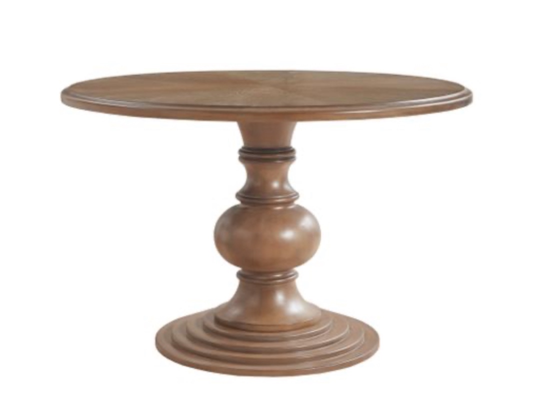 Lexi 46 round dining table with pe(Two boxes to pick up)brown expresso color