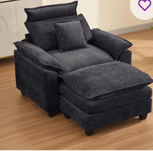 46” chenille upholstered oversized (Three boxes to pick up)