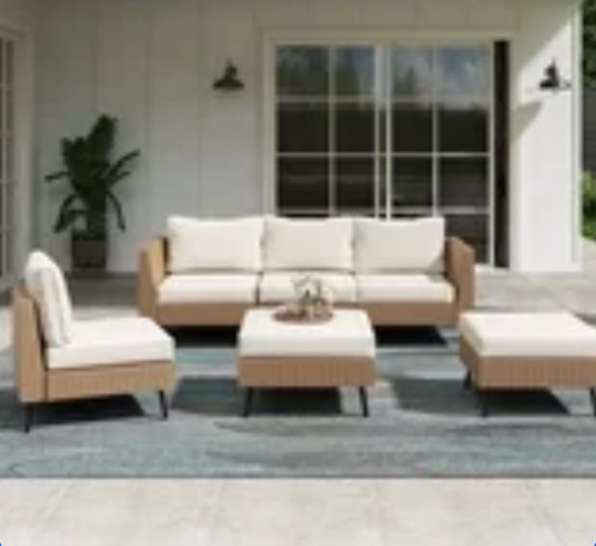 Brown Wicker Patio Set with Coffee Table (ottoman is not included ) 3 boxes to pick up