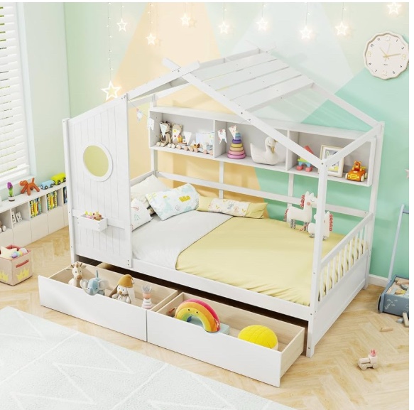 Two boxes to pick up white bed (size Twin)complete