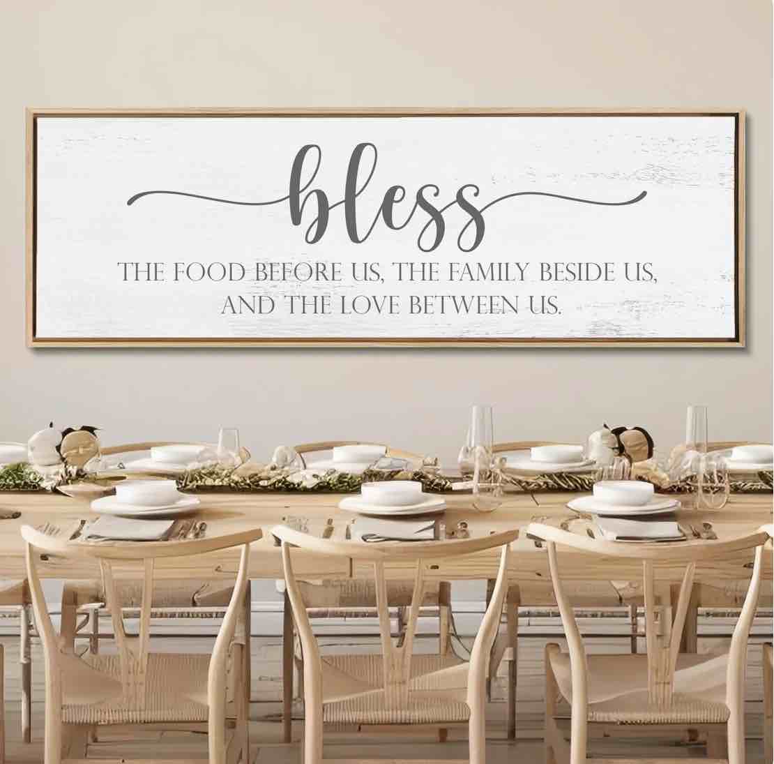 Bless the Food Dining Room Sign: Farmhouse Decor