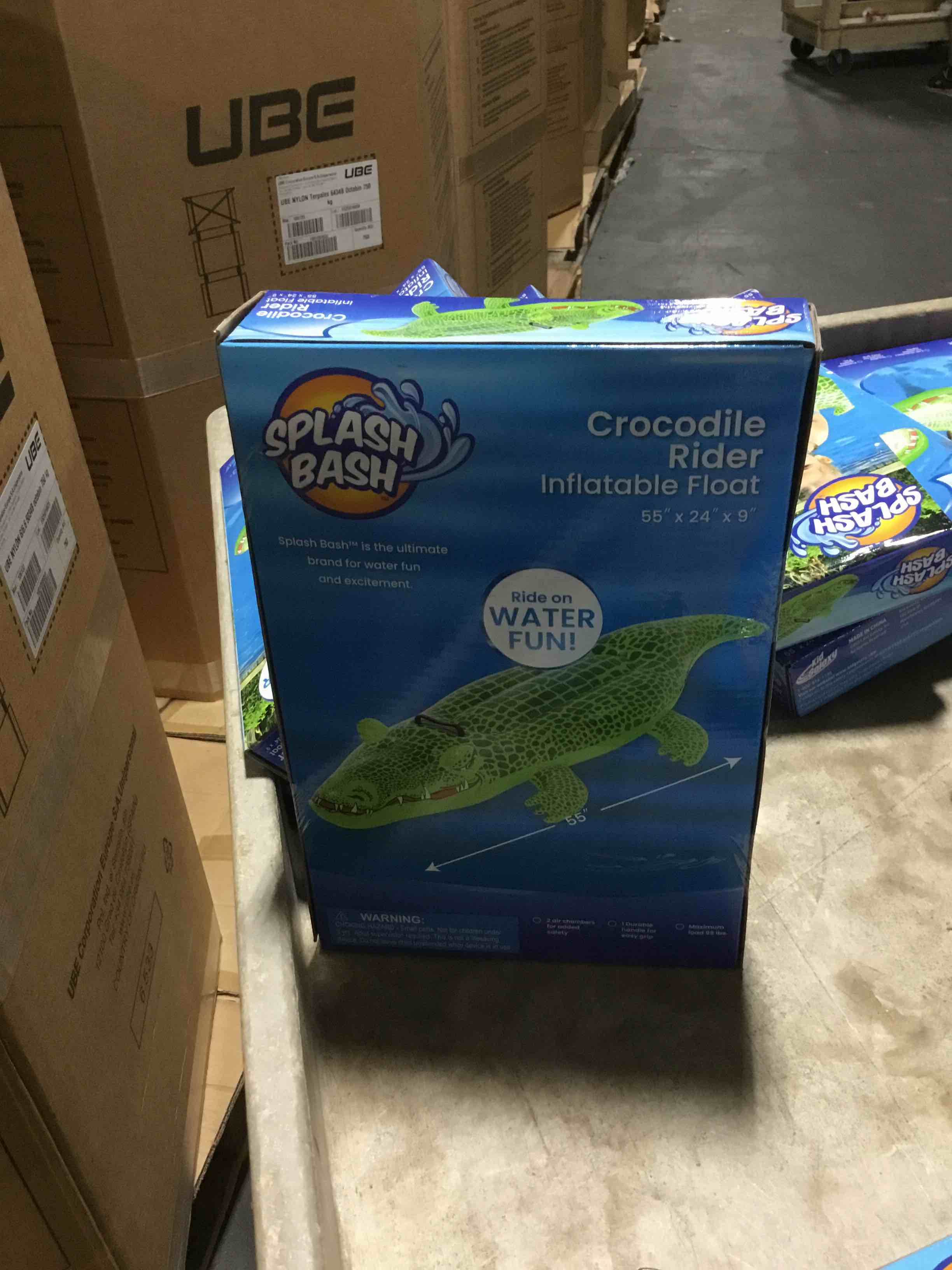 splash bash  crocodile rider inflatable float 55 x 24 x 9