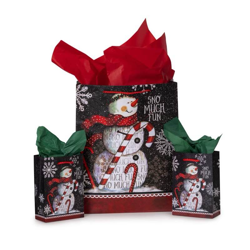 Besti 42-Pc. Chalkboard Snowman Gift Bag Sets