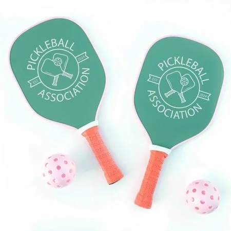 4pc pickleball kit: cessilee lawn sports set, 2 plywood paddles & 2 balls, no assembly required, ages 16+