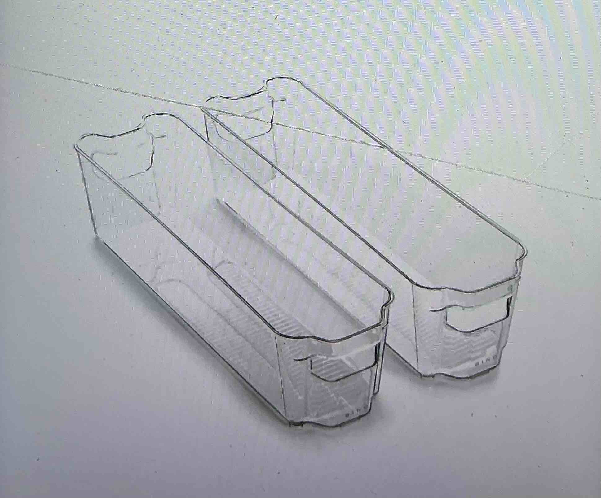 BINO Stackable Plastic Organizer Containers, Pack of 2, to organize and store in cupboard, refrigerator, freezer (2 pieces) 