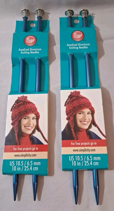 Blue aluminum knitting needles (4 pieces of 5 pack)