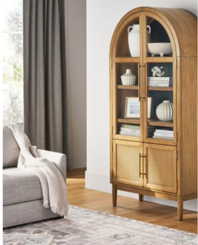 Member's Mark Enzo Storage Cabinet With Rattan Cabinet Doors(The furniture's legs are missing)