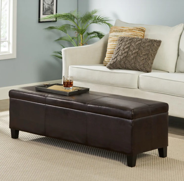 Storage Ottoman Brown Pu(127*56.5*29 cm)
