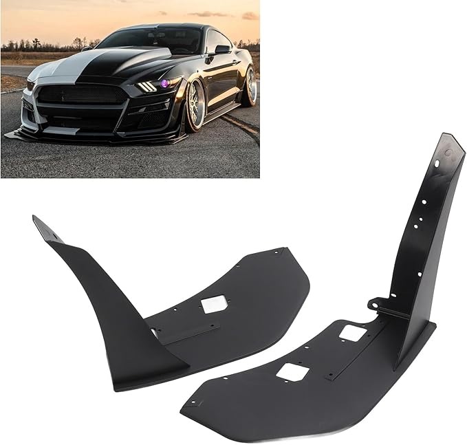 GT500 Front Bumper Corner Splitter Spoiler, Aerodynamic Design, Matte Black, ABS, Quick Installation, 2014-2021 Replacement, Enhances Vehicle Appearance