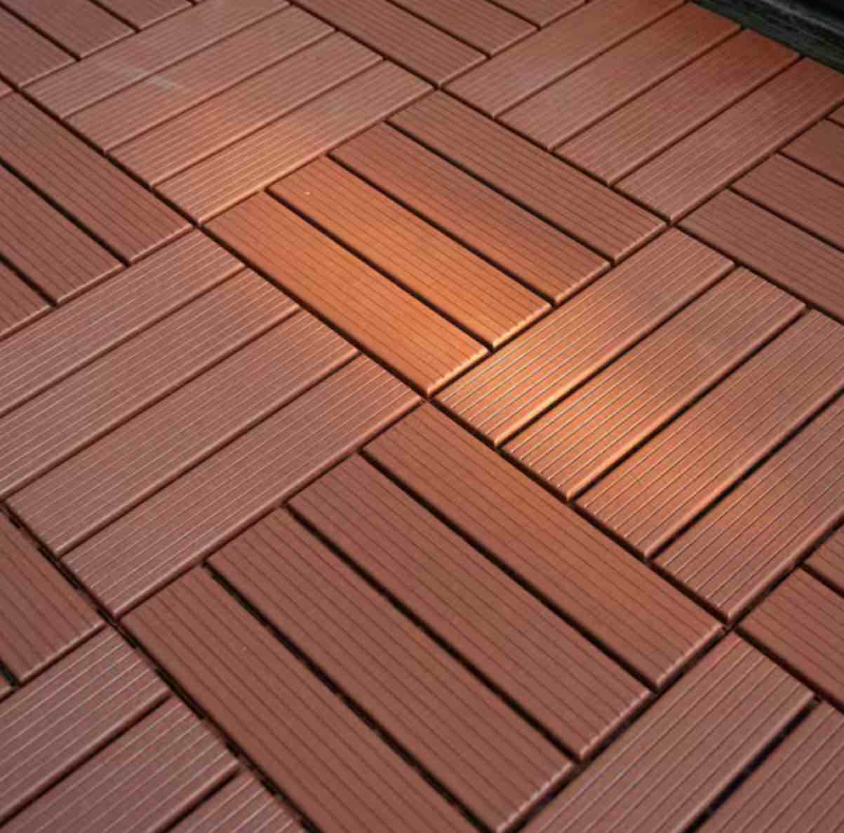 Plastic Outdoor Interlocking Deck Tiles Striped Pattern Garage Floor Tiles(44-Pack=44 sq ft total