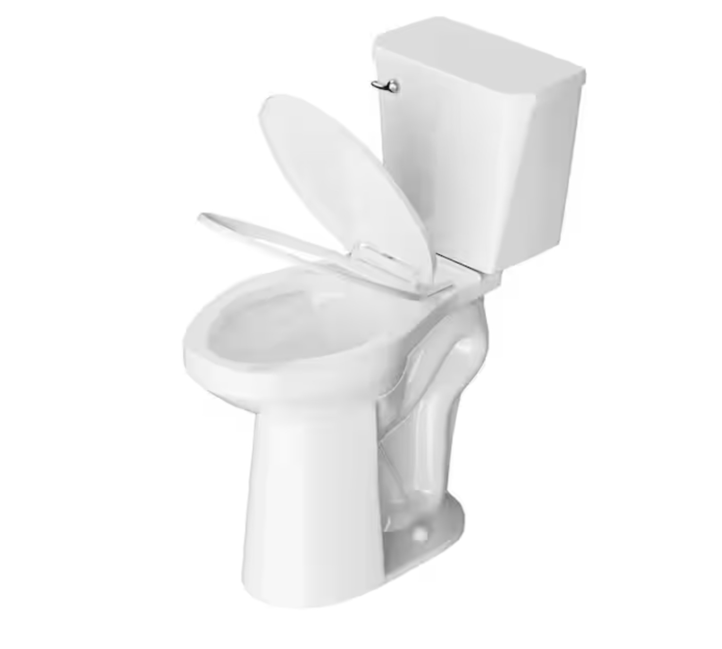 21 in. Tall 2-Piece Toilet 1.28 GPF High Efficiency Single Flush Round Toilet in White, High Toilets for Seniors