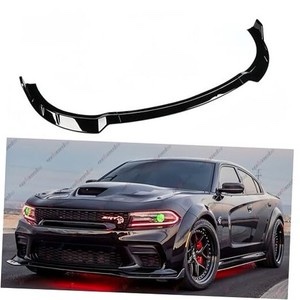 3Pcs Front Bumper Lip Compatible with 2015-2024 Dodge Charger, Air Glossy Black3Pcs