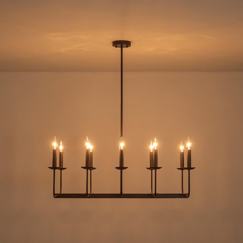 10 light dimmable linear kitchen island chandelier