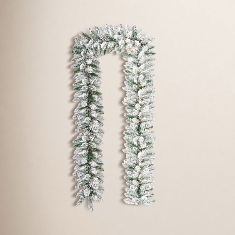 Soperton 6' Pre - Lit Snow Flocked Christmas Garland with 35 Warm