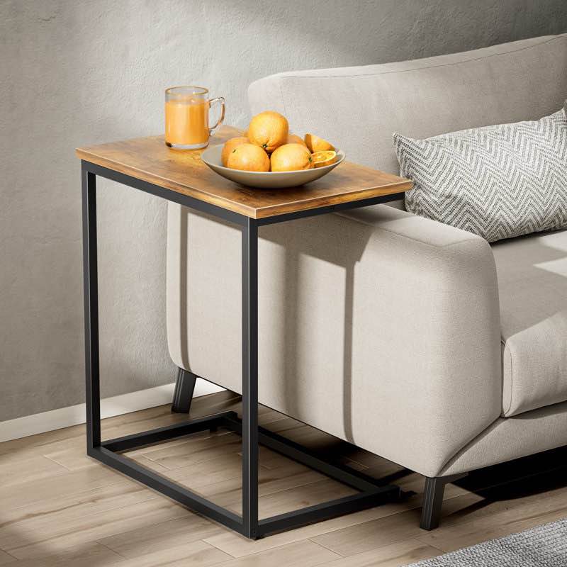 Gilsum wood c table end table with metal base for sofa bed zide