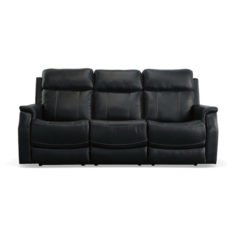 Eamon Reclining Sofa with Power Headrests & Lumbar color blue