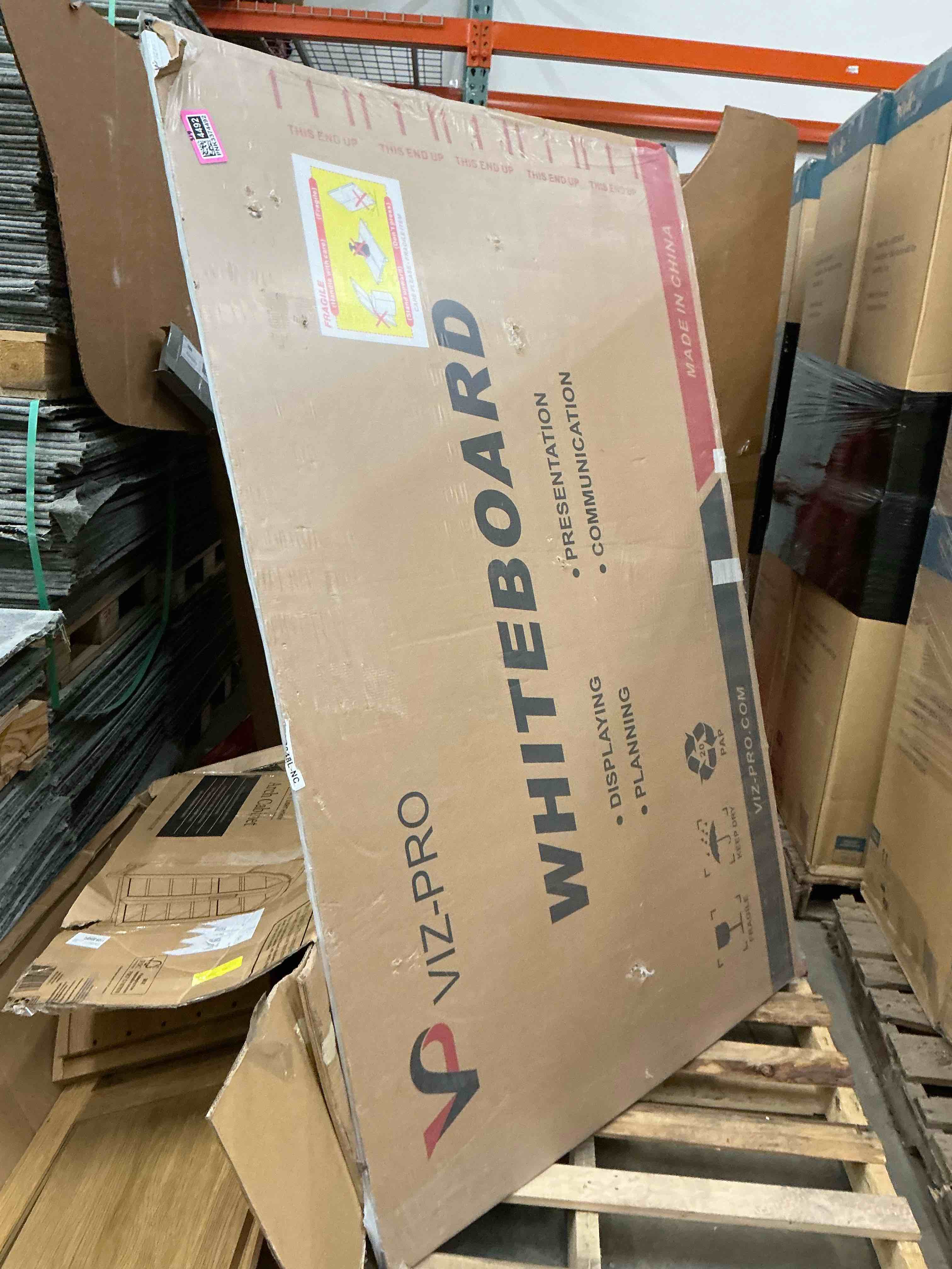 Condition photo showing Good Condition for viz-pro large magnetic whiteboard/foldable dry erase board, 96 x 48 inches, wall mounted white board for school office and home 8' x 4'