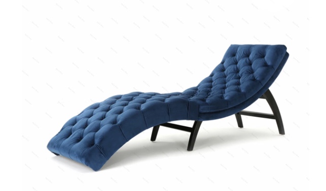 Rojo velvet chaise lounge ,missing legs ( blue )