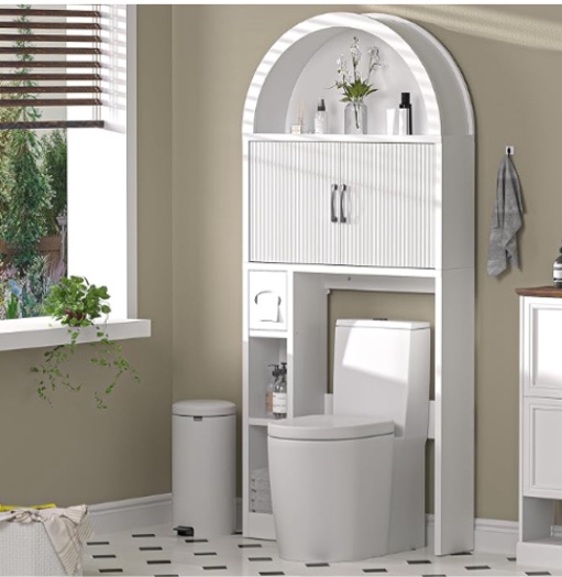 AHB over the toilet storage cabinet ,freestanding bathroom organizer ( white )