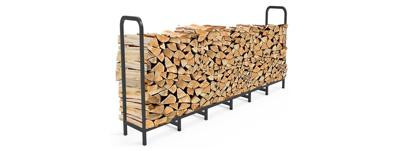 8 ft firewood rack outdoor indoor,heavy duty metal firewood holde