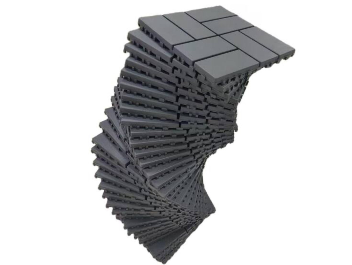 Quick Deck PVC Plastic Interlocking Deck Tile in Dark Gray Cube (36 sq. ft. per Box)