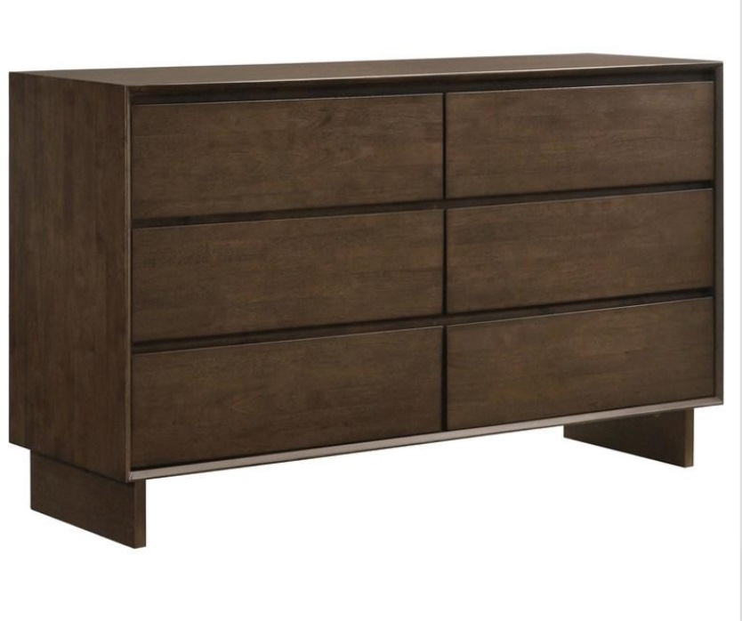 Glenwood 225013 6-Drawer Dresser Cabinet - Warm Brown (Dressers - 6 Drawers)