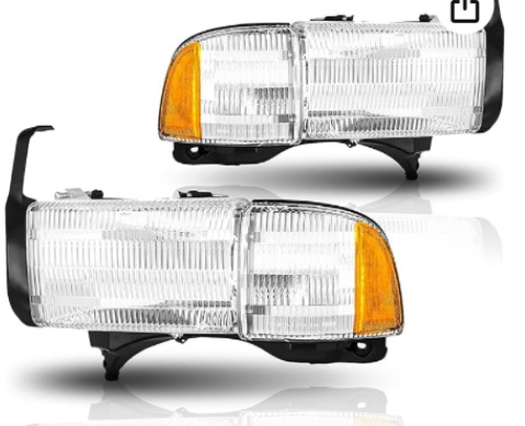 Headlights Assembly compatible with 1994-2001 Dodge Ram 1500,94-02 RAM 2500 3500 (Non-Sport Models),Headlamp Assembly OE Style