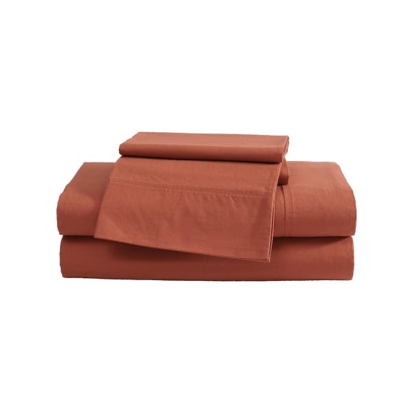 Eddie Bauer solid brushed percale Cotton sheet set