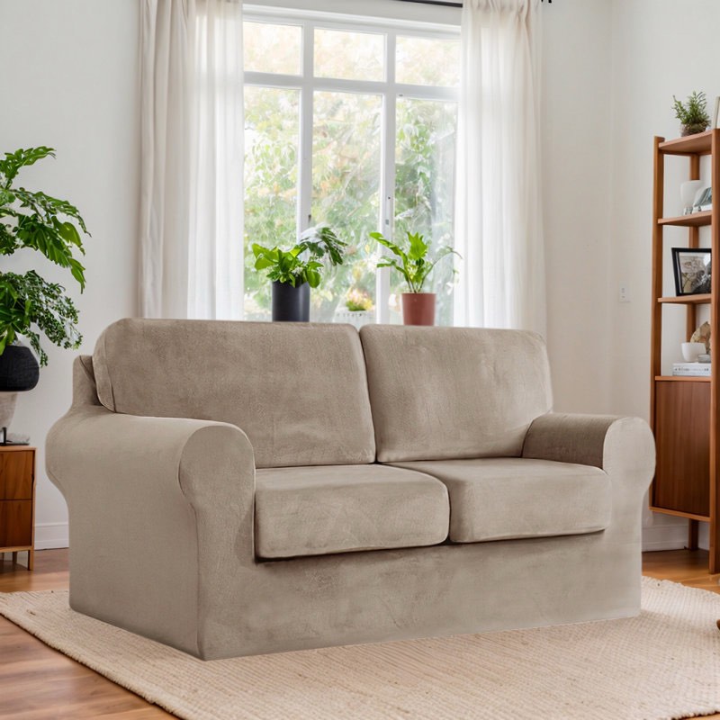 stretch sofa slipcover for 2 seater couch with seat covers and cushions