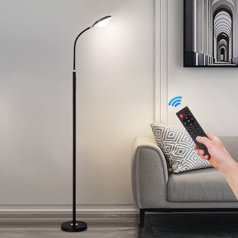 Devyne 74 black led task floor lamp