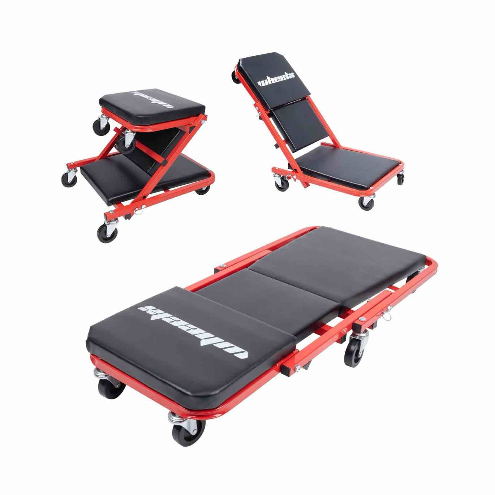 Mechanic Creeper 36 inches 3-in-1 Mode Z Seat 340lbs Capacity, Foldable Garag...