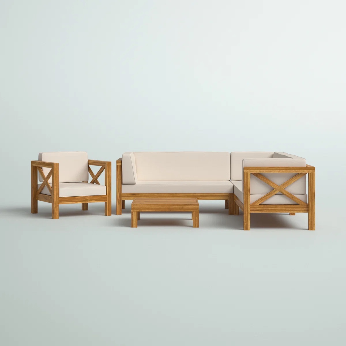 Waterford acacia 6 person patio conversation sets with cushion ( 2 box to pick up)