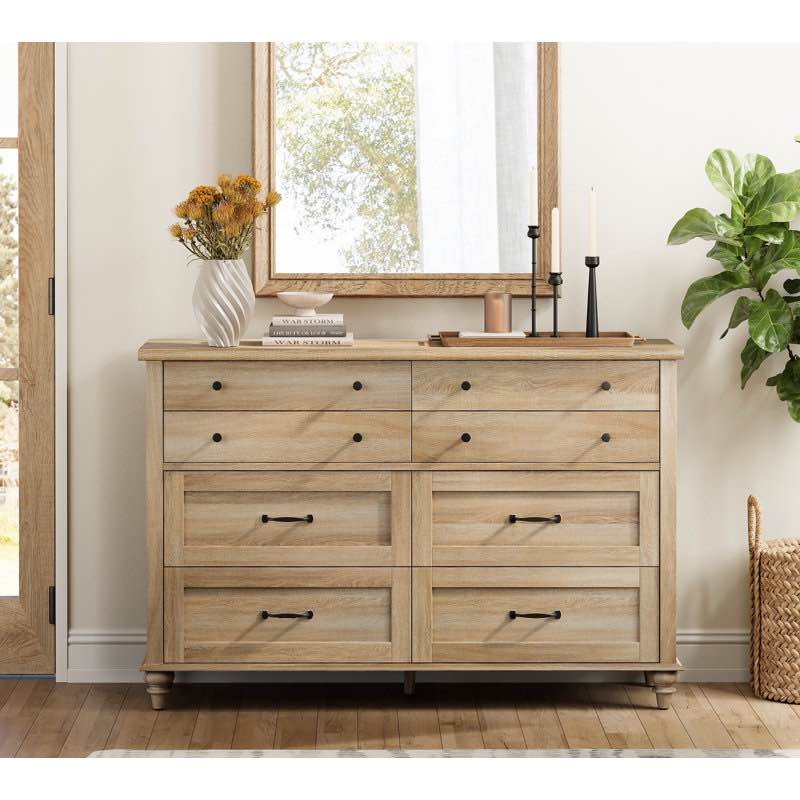 Scarlett 3 piece bedroom set includes mid century 8 drawer dresser