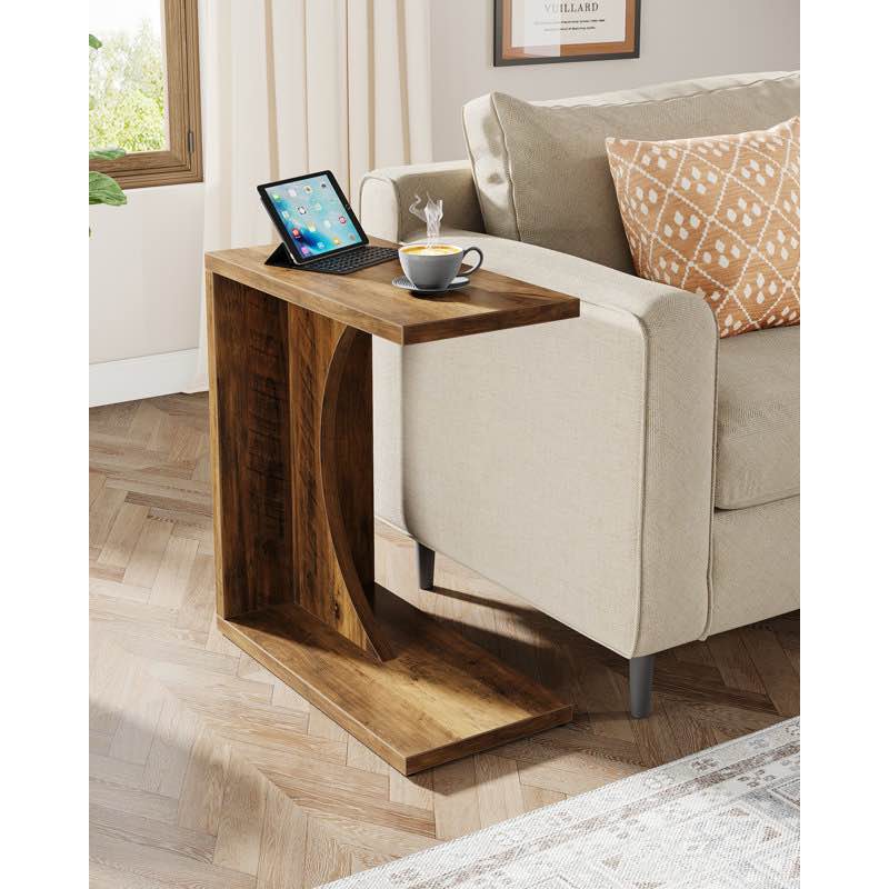 Heleana C- shaped end table for couch sofa
