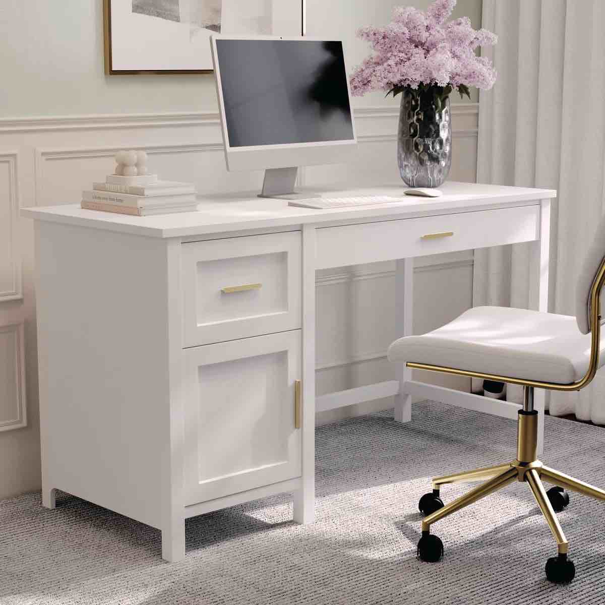 Martha Stewart Teague shaker style home office desk with storage