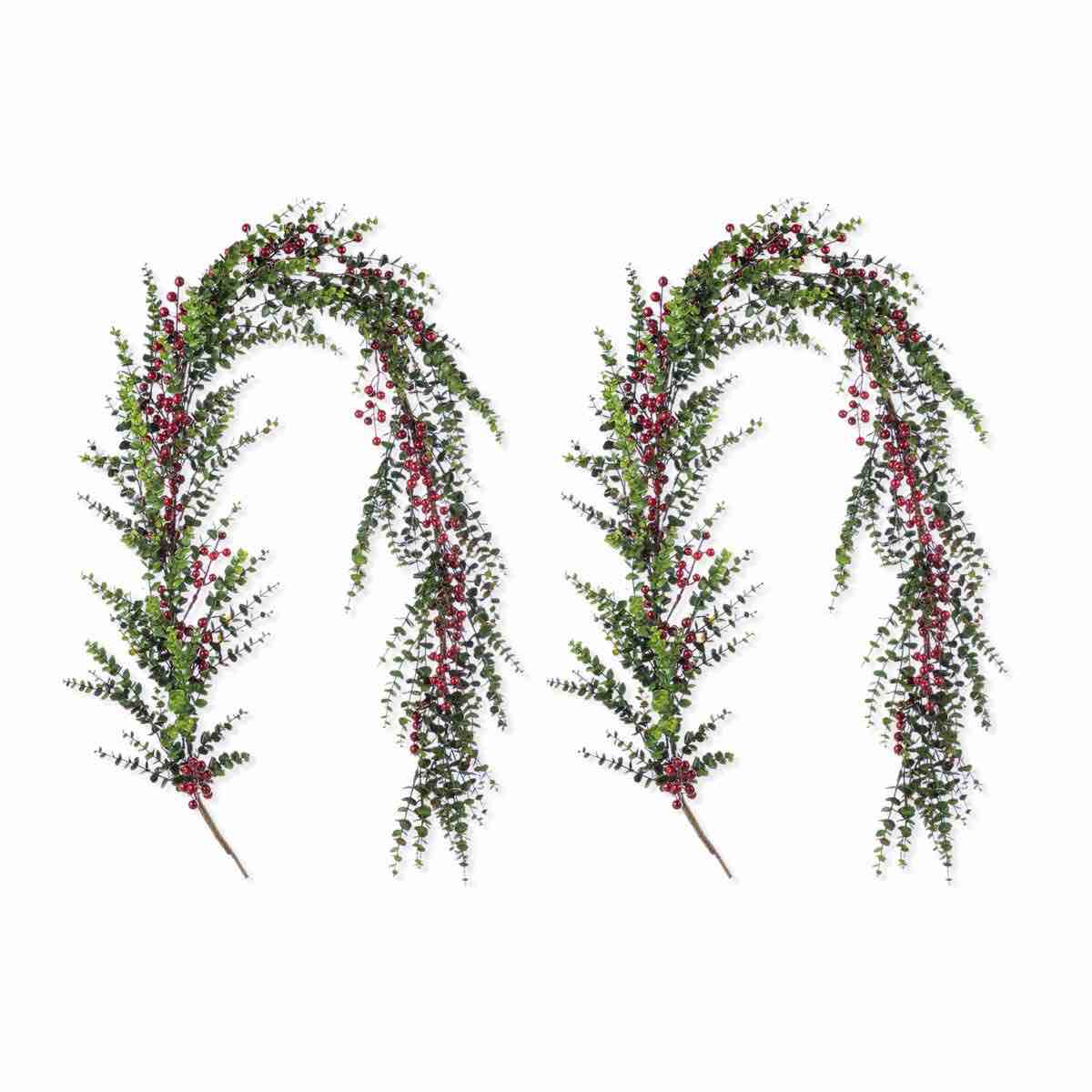 2 piece 6 ft Christmas greenery pe dripping eucalyptus garland