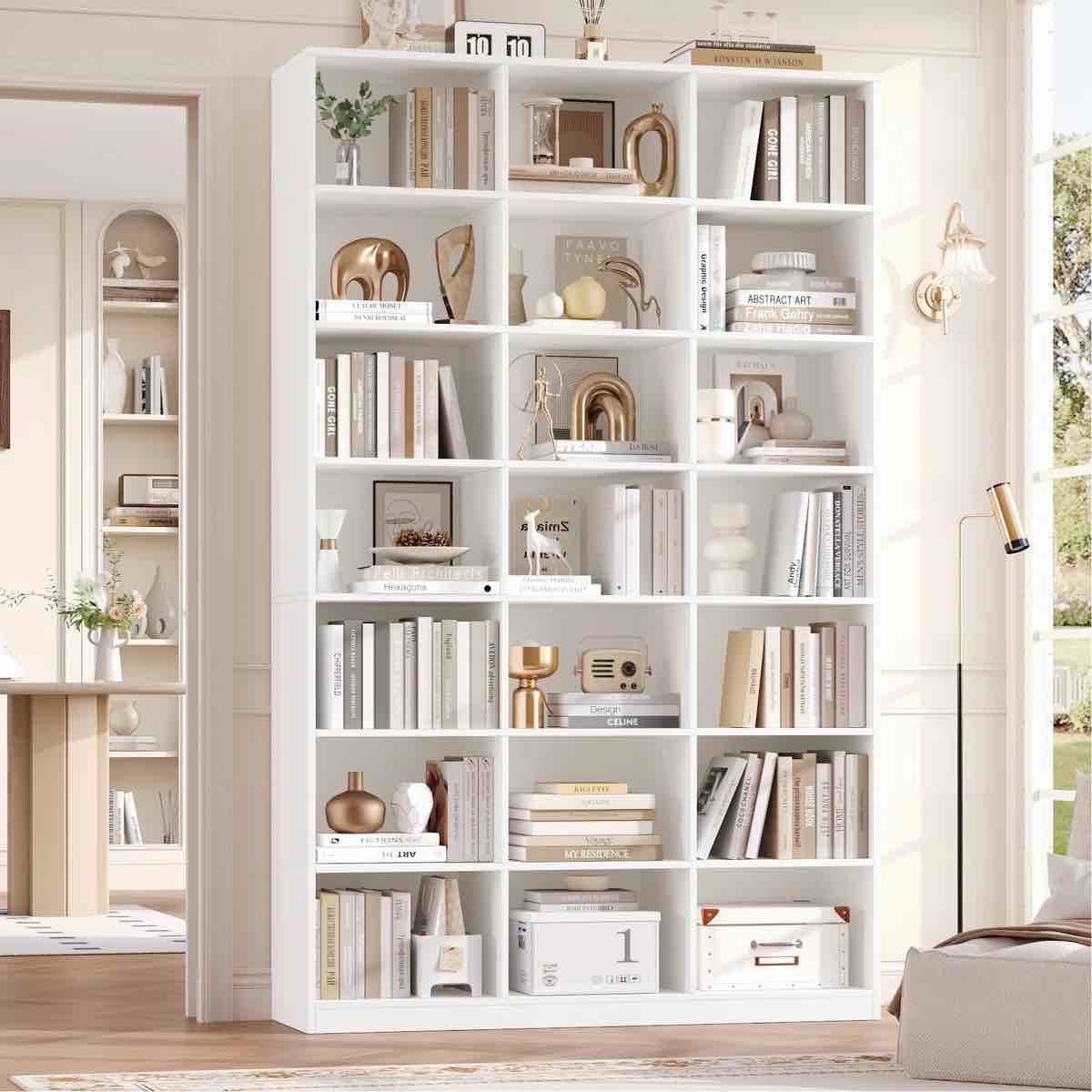 86” H x 47.2” W 7 - tier standard wood storage bookcase