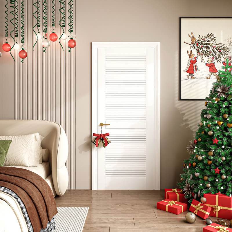 80 H white 2 panel louver closet doors solid manufactured wood( White)