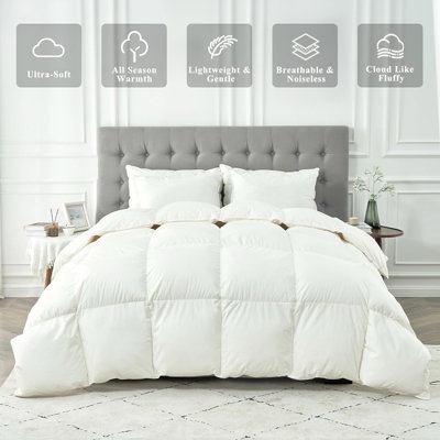 All- season high fill power feather down comforter 100% cotton 