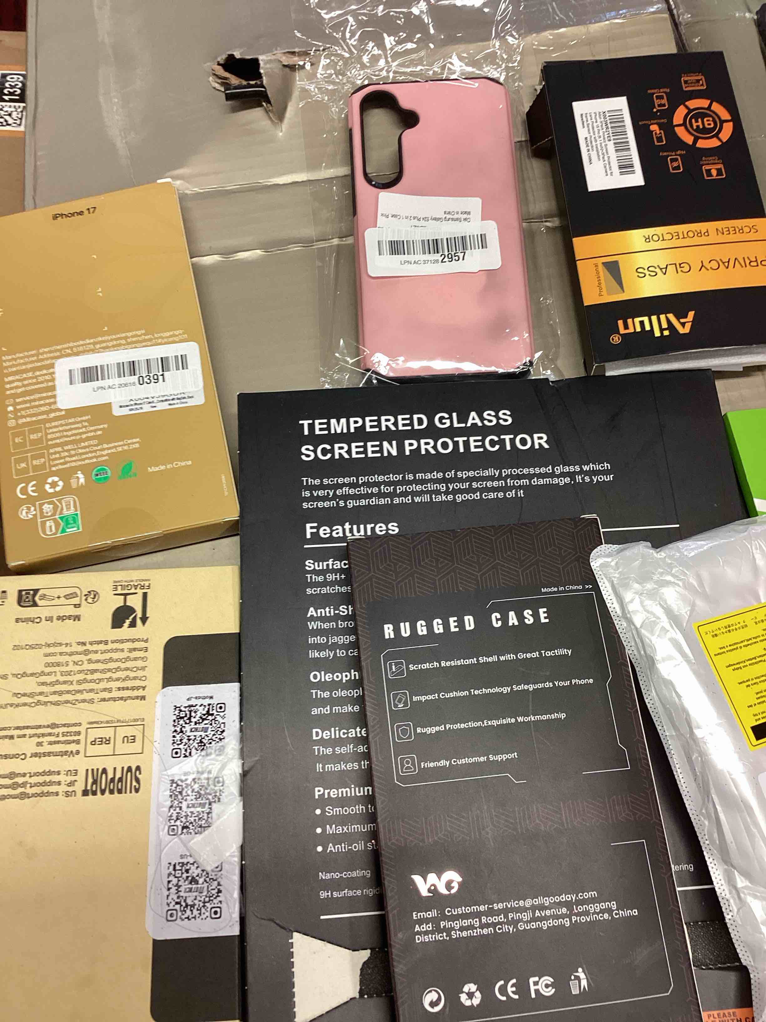 assorted  case, screen and glass 